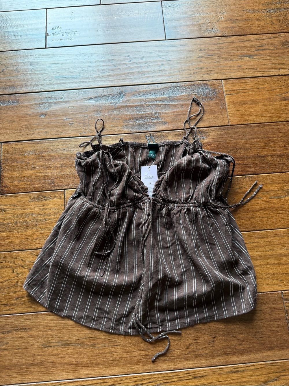 Target Brown Striped Tie-Front Camisole size S